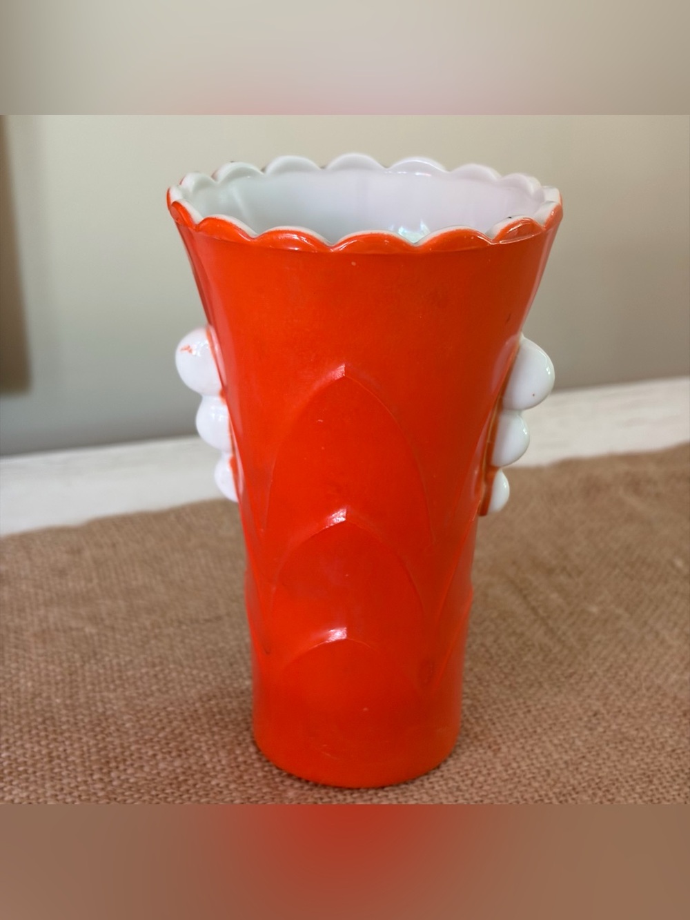Vintage Anchor Hocking Fire-King Vitrock Orange Vase🧡